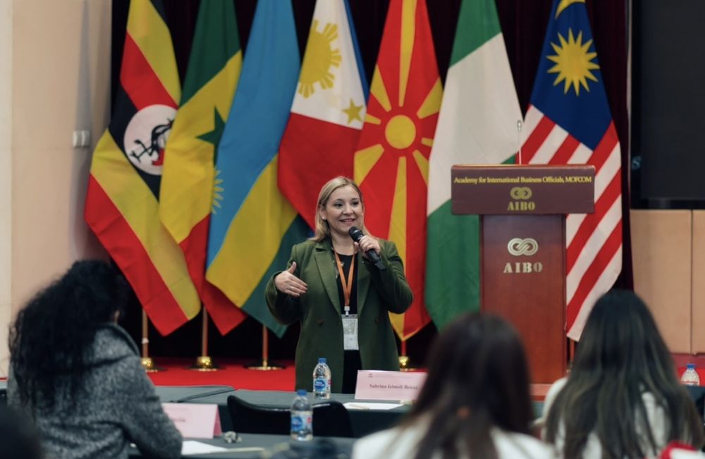 Natalia Facciolo speaking at AIBO, China