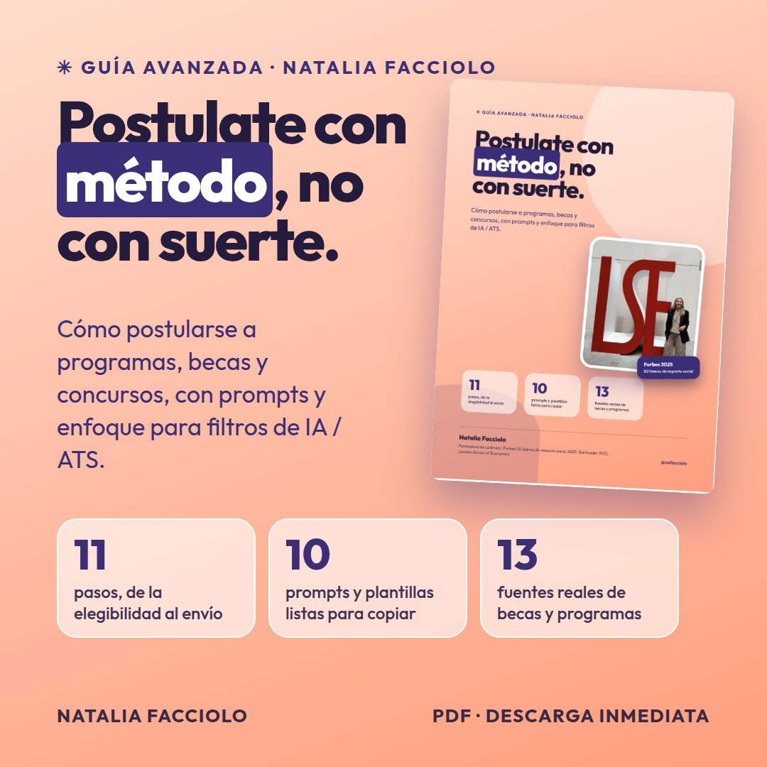 Advanced Guide: apply with a method, not with luck. PDF with 11 steps, 10 prompts and 13 real sources